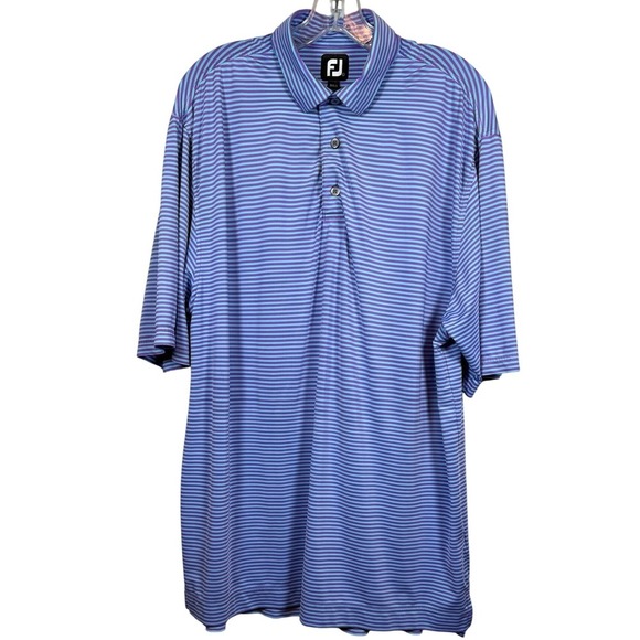 FootJoy Performance Purple and Blue Pin Stripe Golf polo, Size Large - Picture 1 of 8